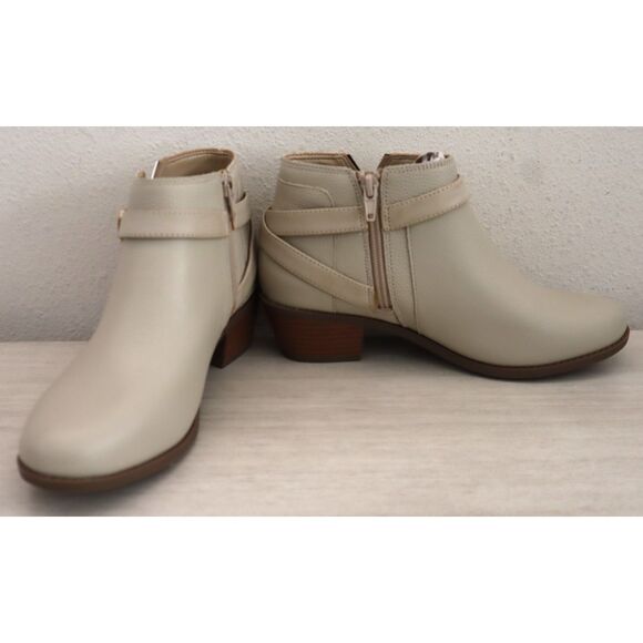 Vionic J0765L2250 Women's Sz 6W Oatmeal/Beige Leather Farrah Ankle Boots - Picture 10 of 13